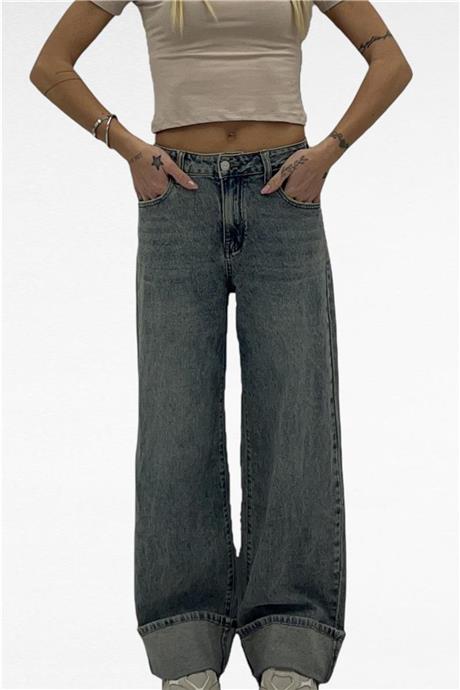 Jeans con risvolto WIDE LEG